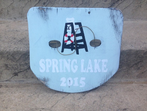 Items similar to Spring Lake Wooden Beach Badge Sign New Jersey Shore ...