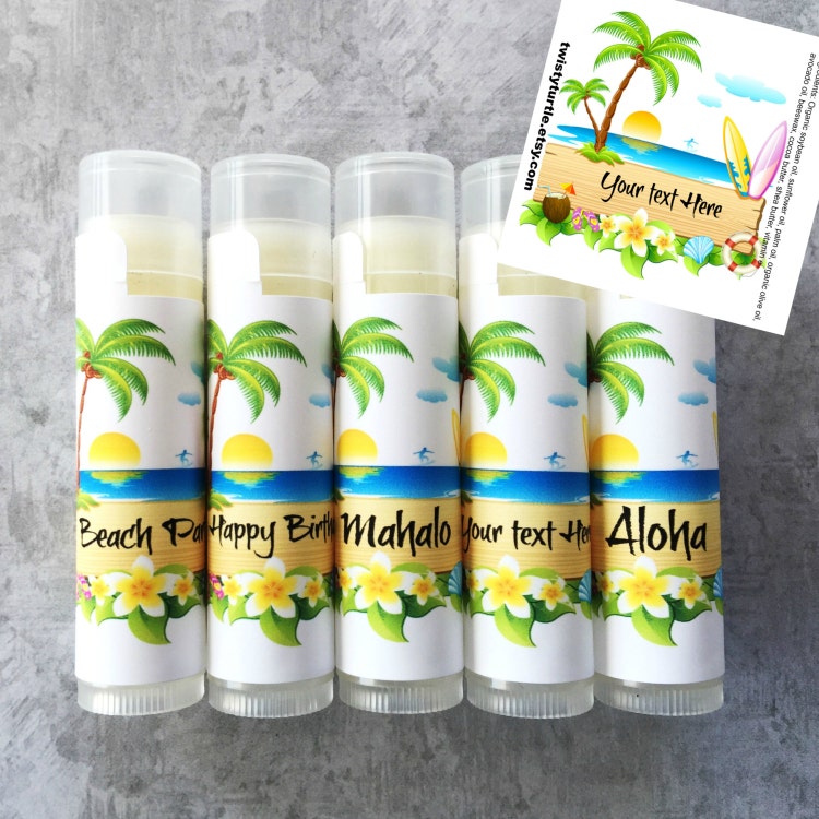 Luau Party Lip Balm Favors 5Pc FREE by TwistyTurtle on Etsy