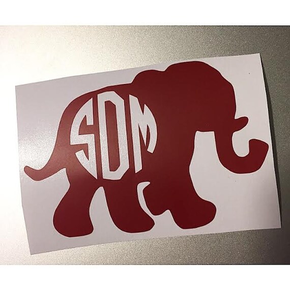 Elephant Monogram Decal by RedAppleMonograms on Etsy