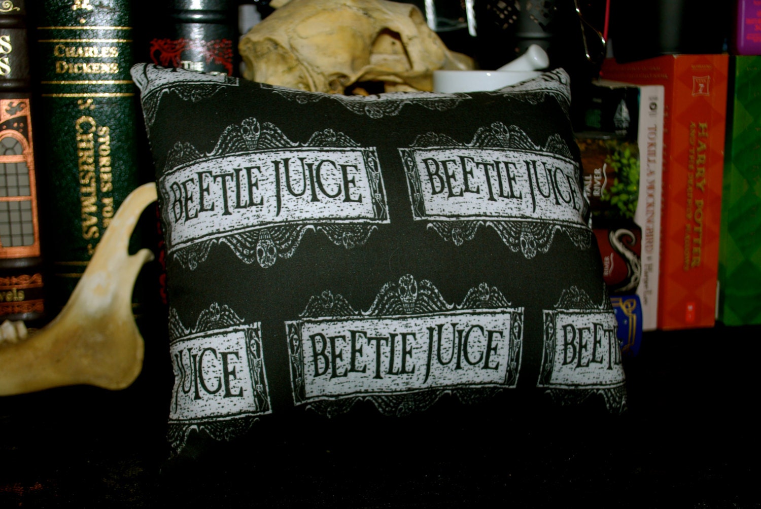 Beetlejuice Cartoon Logo DIY Throw Pillow