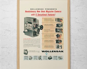RETRO CAMERA Ad - Film Camera Retro Camera Poster Vintage Filmmaker Super 8 Camera Print Analog Camera Art SLR Mid Century Poster Ikea Ribba