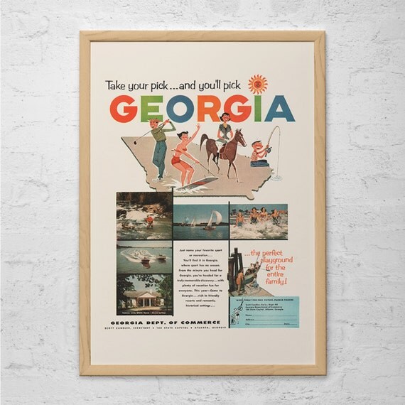 VINTAGE TRAVEL Poster Retro Travel Ad Retro