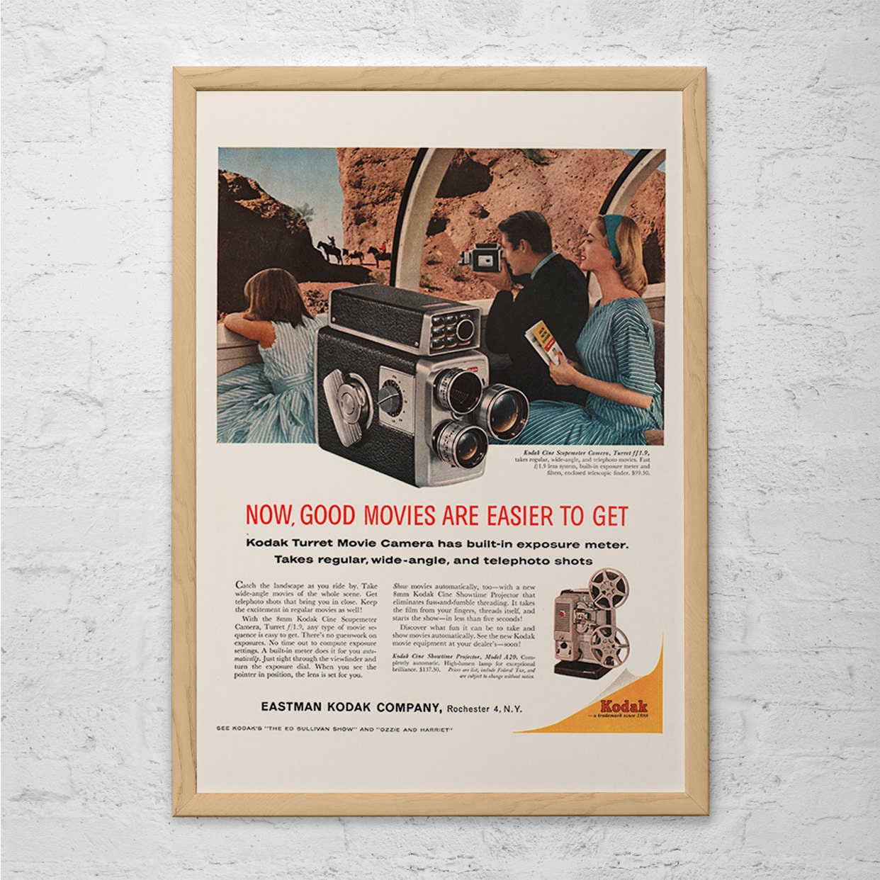 VINTAGE KODAK CAMERA Ad Retro Camera Ad 35mm Camera Poster