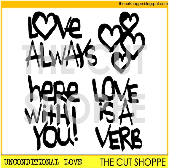 The Unconditional Love cut file consists of 4 love themed phrases and icons, that can be used on your scrapbooking & papercrafting projects.