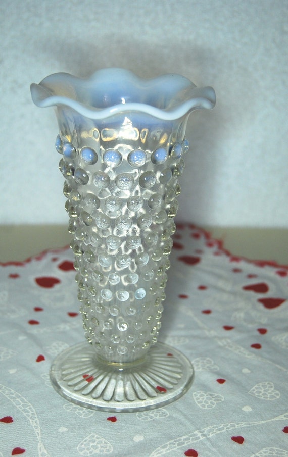 Vintage Fenton Fluted Hobnail Vase