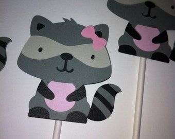 Raccoon cupcake toppers
