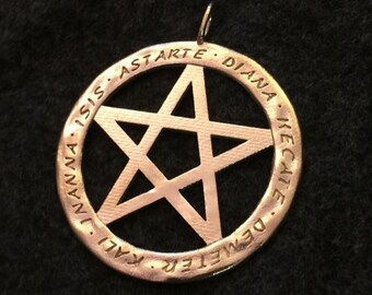 Pentacle pendant - Goddess names
