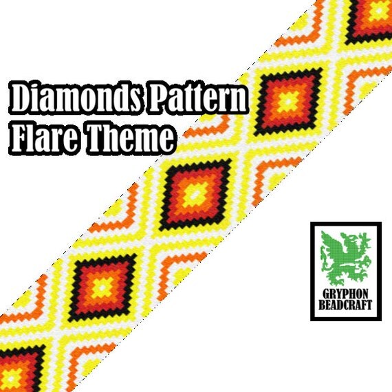 Loom Beading Pattern Diamonds Flare Theme