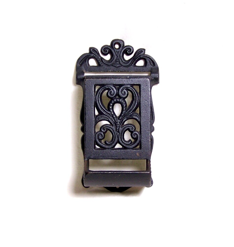 Vintage DMH 2 Cast Iron Match Holder Wall Mount Match Holder