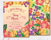 Wedding shower invitations hawaiian theme