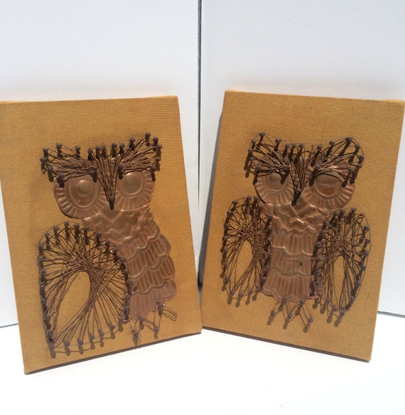 Vintage Owl Copper Wire String Art Wall Decor by MidModernMalone