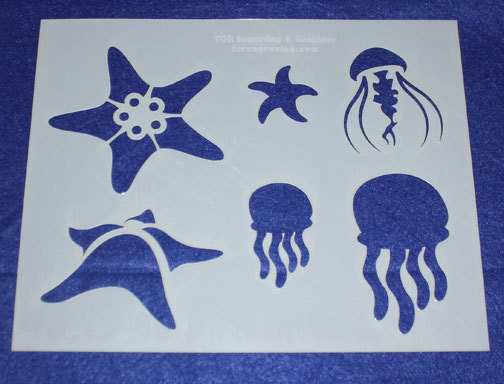 Sea Life Stencil Set 8 x 10 Stencil 14 Mil