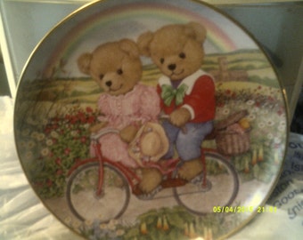 teddy bear plates franklin mint