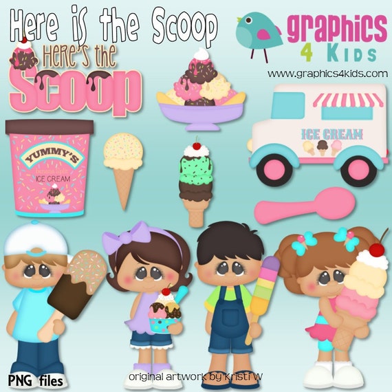 Here Is The Scoop Digital Clipart Clip Art For Scrapbooking 