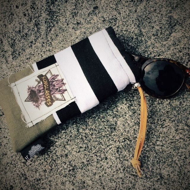 SUNGLASSESCASEHandmadeStriped PrintedCanvas by ESTRELLACO on Etsy