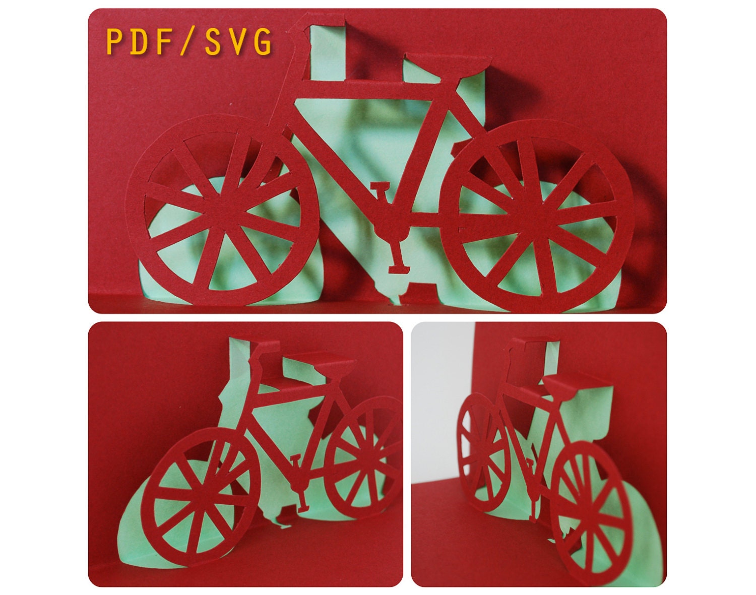 Download Templates PDF & SVG easy DIY for Bike 3D pop up card