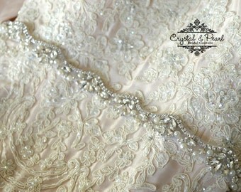 Opal, Thin Bridal Sash, Skinny Bridal Belt, Wedding Sash, Wedding Dress, Wedding Dress Belt, Wedding Belt, Vintage Wedding, UK Bridal Sash