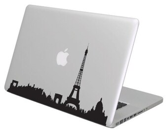 Paris cityline MacBook Decal sticker. Choose your size. Laptop People Love apple ad commercial