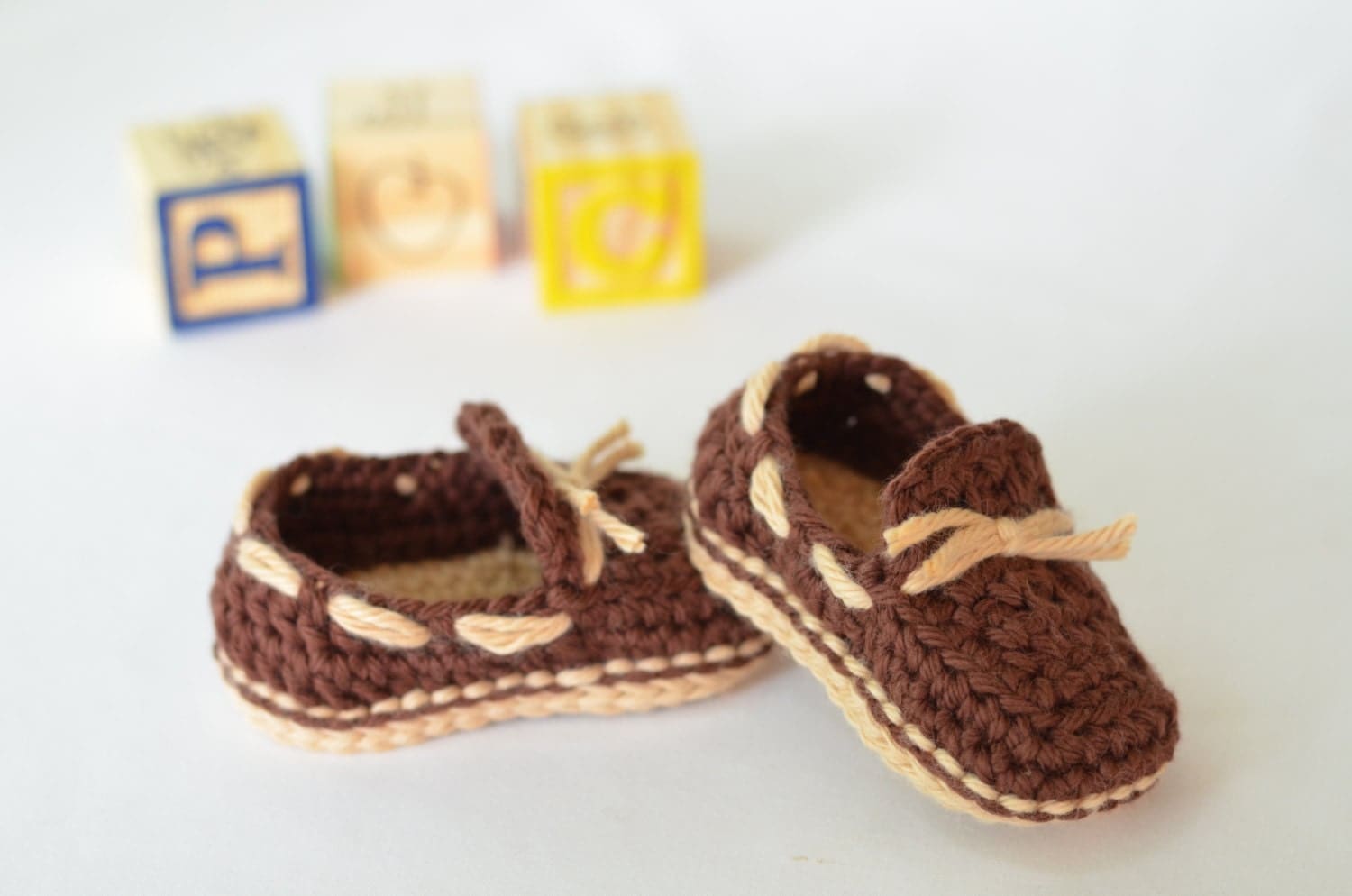 Crocheted Baby Boat Shoes // Baby Boy or Girl Shoes