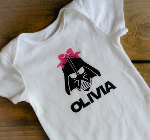 Star Wars Darth Vader Personalized baby girl onesie by iinitialit