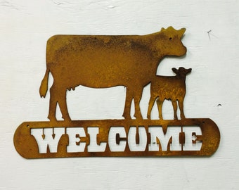 Metal cow sign | Etsy