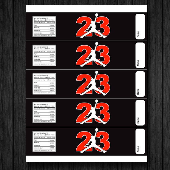 Jordan Air Jordan Water Bottle Labels DIY Digital by ChaliceTee