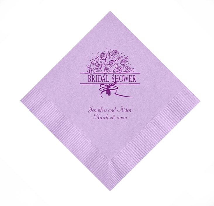 Bridal Shower Personalized Napkins Set of 100 Napkins