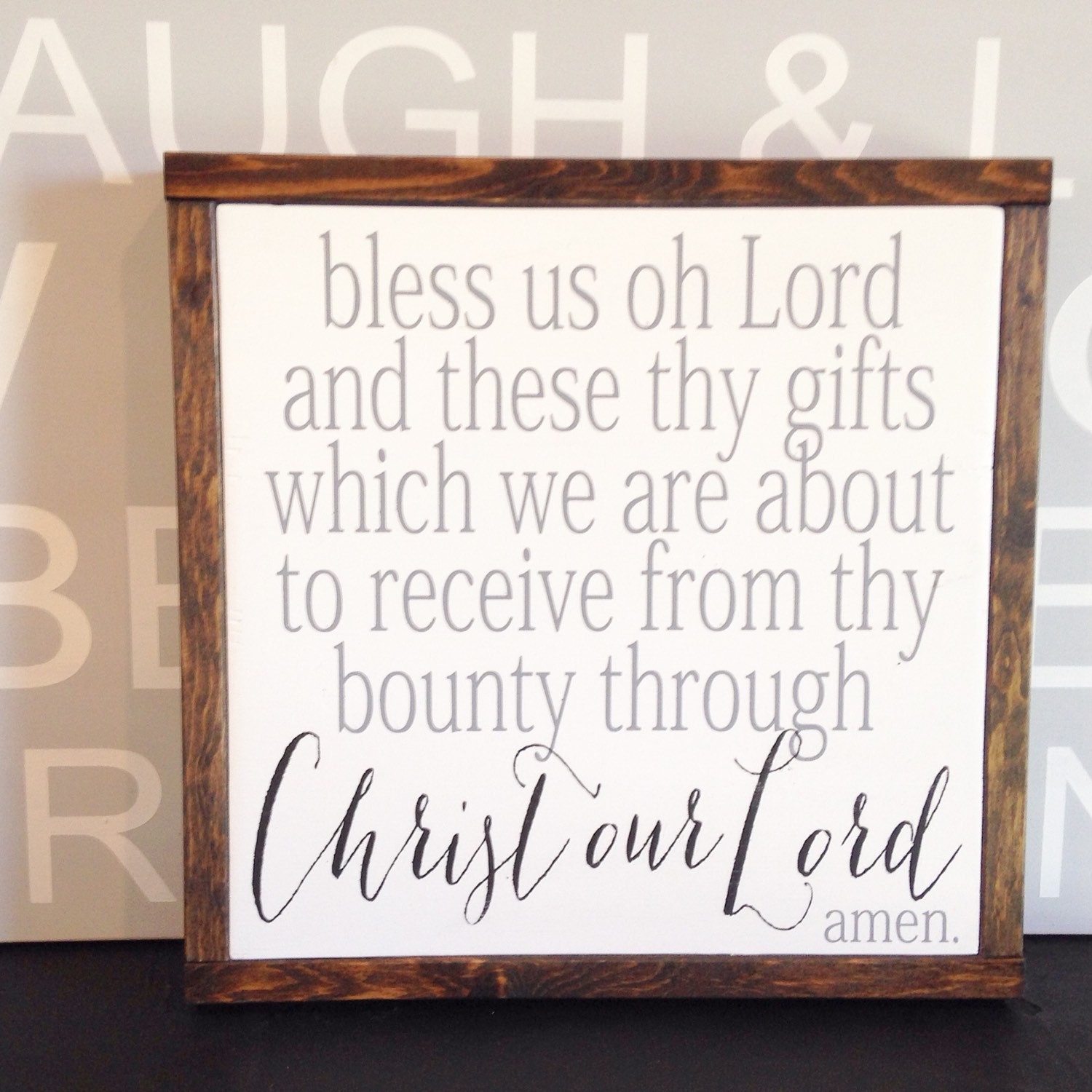 bless us oh Lord dinner prayer dinner blessing wood sign