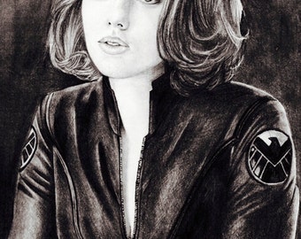 Natasha Romanoff, The Black Widow Pencil Dawing Fine Art Print Sign By The ...