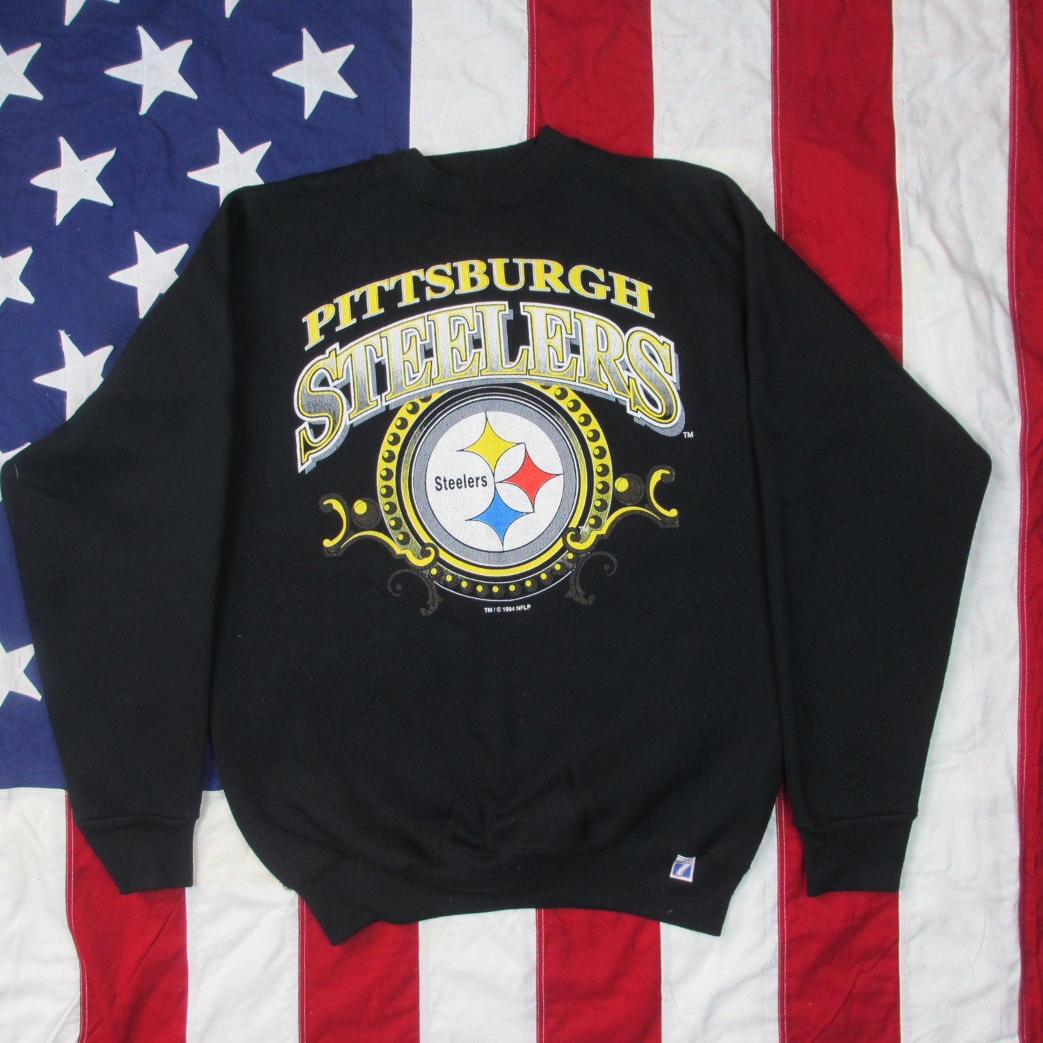 Vintage Pittsburgh Steelers Logo 7 Crewneck Sweatshirt Large