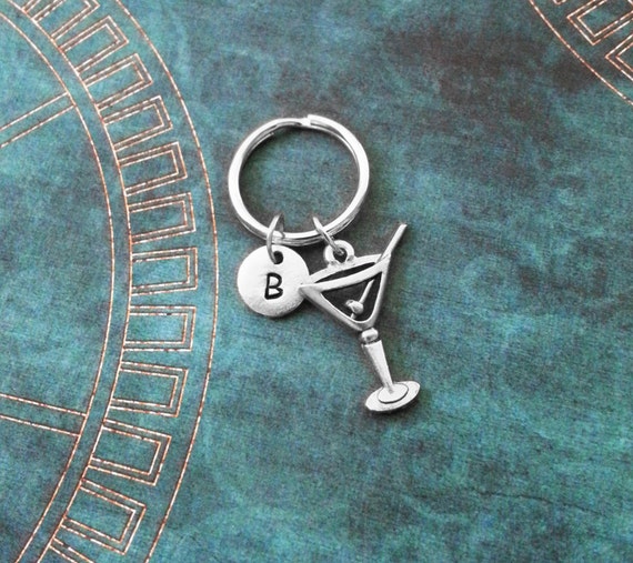 Martini Necklace Keychain VERY SMALL Alcohol Keychain