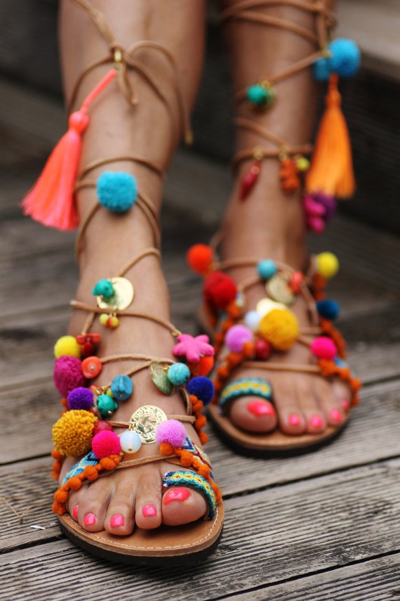Tie up gladiator sandals “Penny Lane''  (handmade to order)
