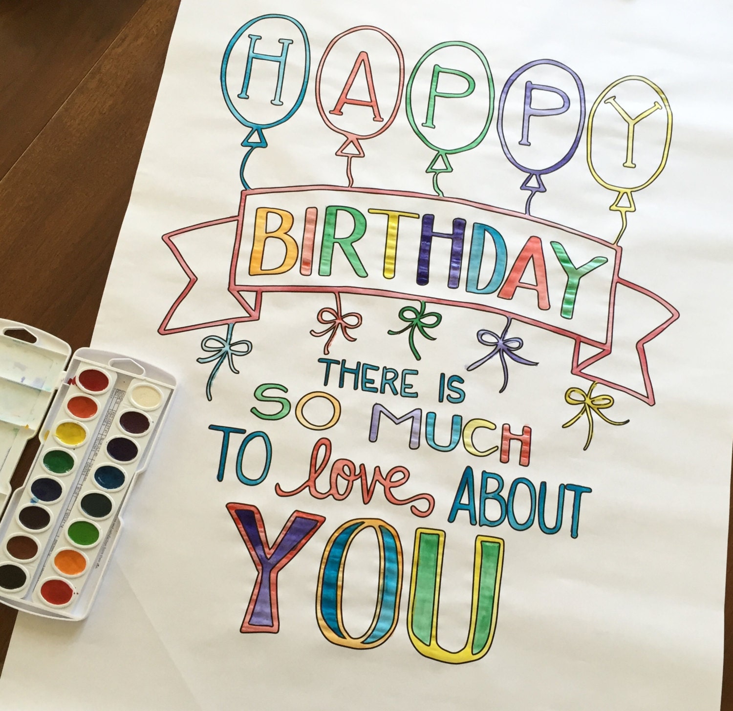 Instant Digital Download-Happy Birthday Poster Printable