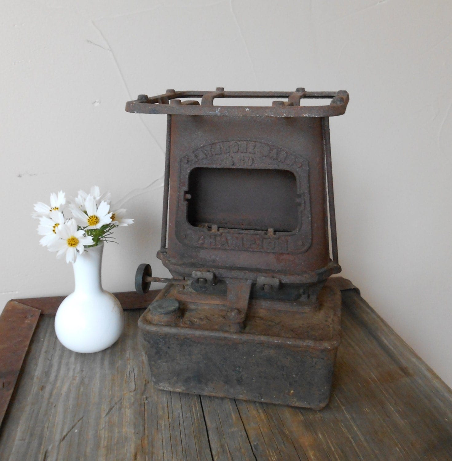 SAD IRON Heater or Stove Cast Iron Antique early 1900s