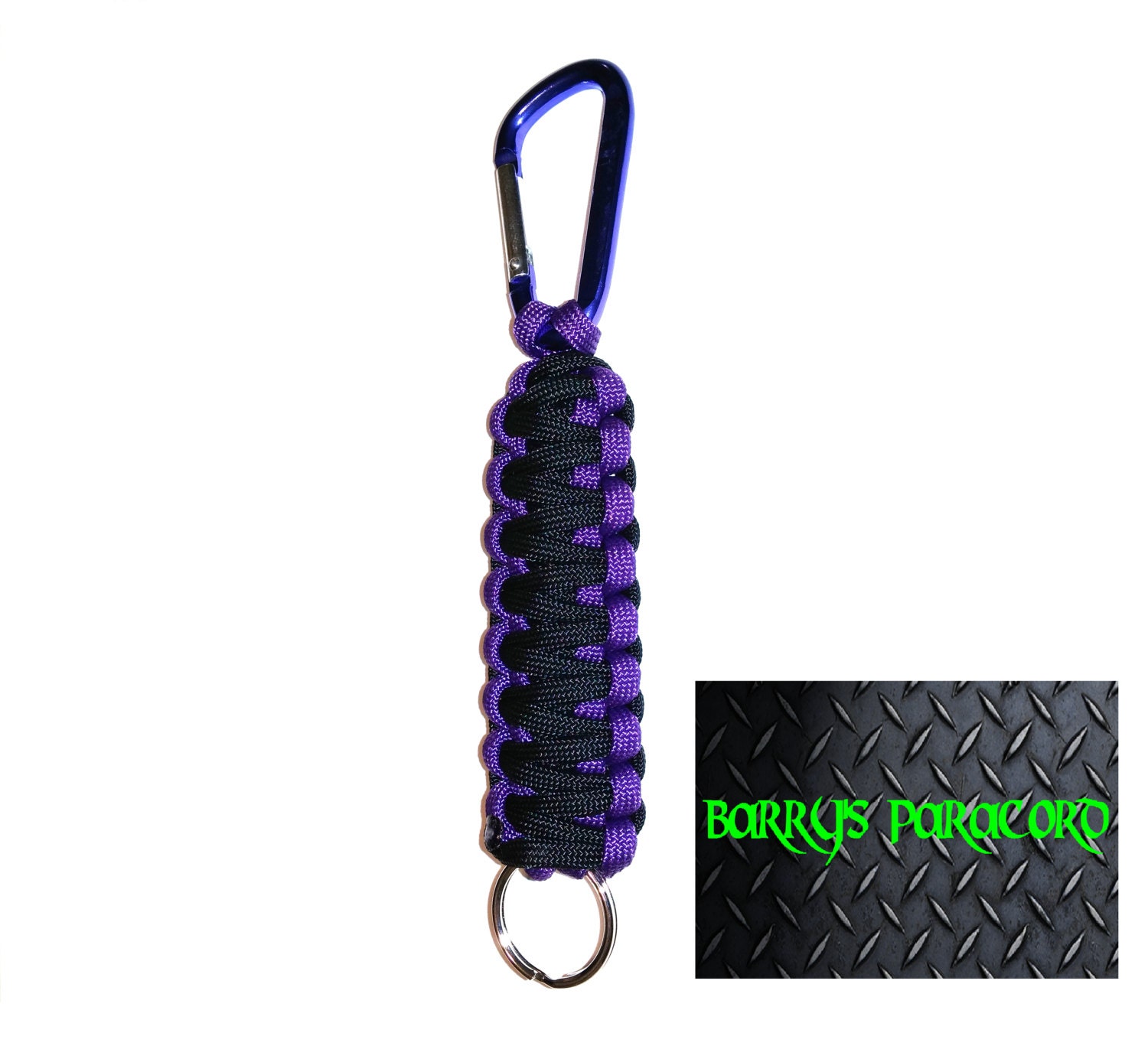 Paracord King Cobra Keychain with Carabiner by BarrysParacord