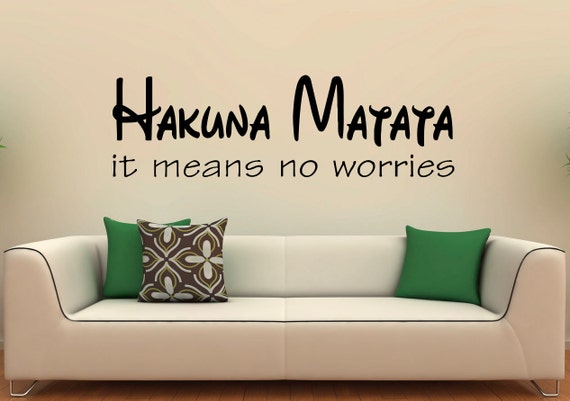 Hakuna Matata Means No Worries Quote Wall Decal Vinyl Stickers