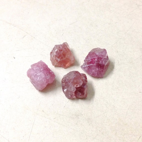 4 pieces rough spinel raw pink spinel crystal by TheCrystalFamily