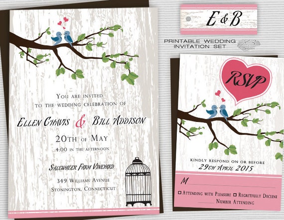 Backyard country wedding invitations