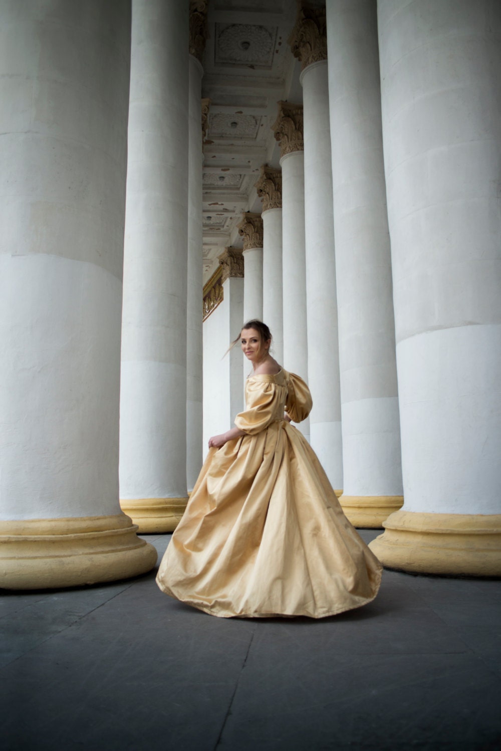 17th Century Golden Dress 1600s Gown