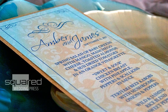 Beach Wedding Bespoke Menu Cards SAMPLE Destination