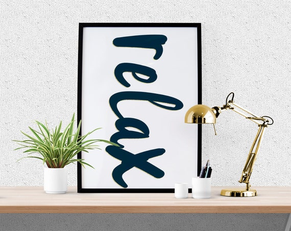 Relax sign Typographic Print Word Art Office by ...