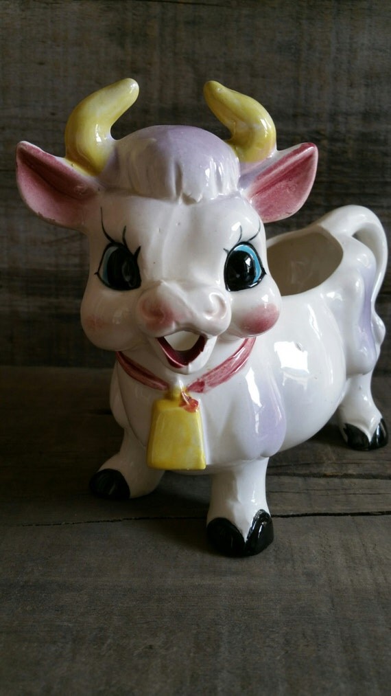Vintage Ceramic Cow Creamer Japan Ceramic Cow Planter