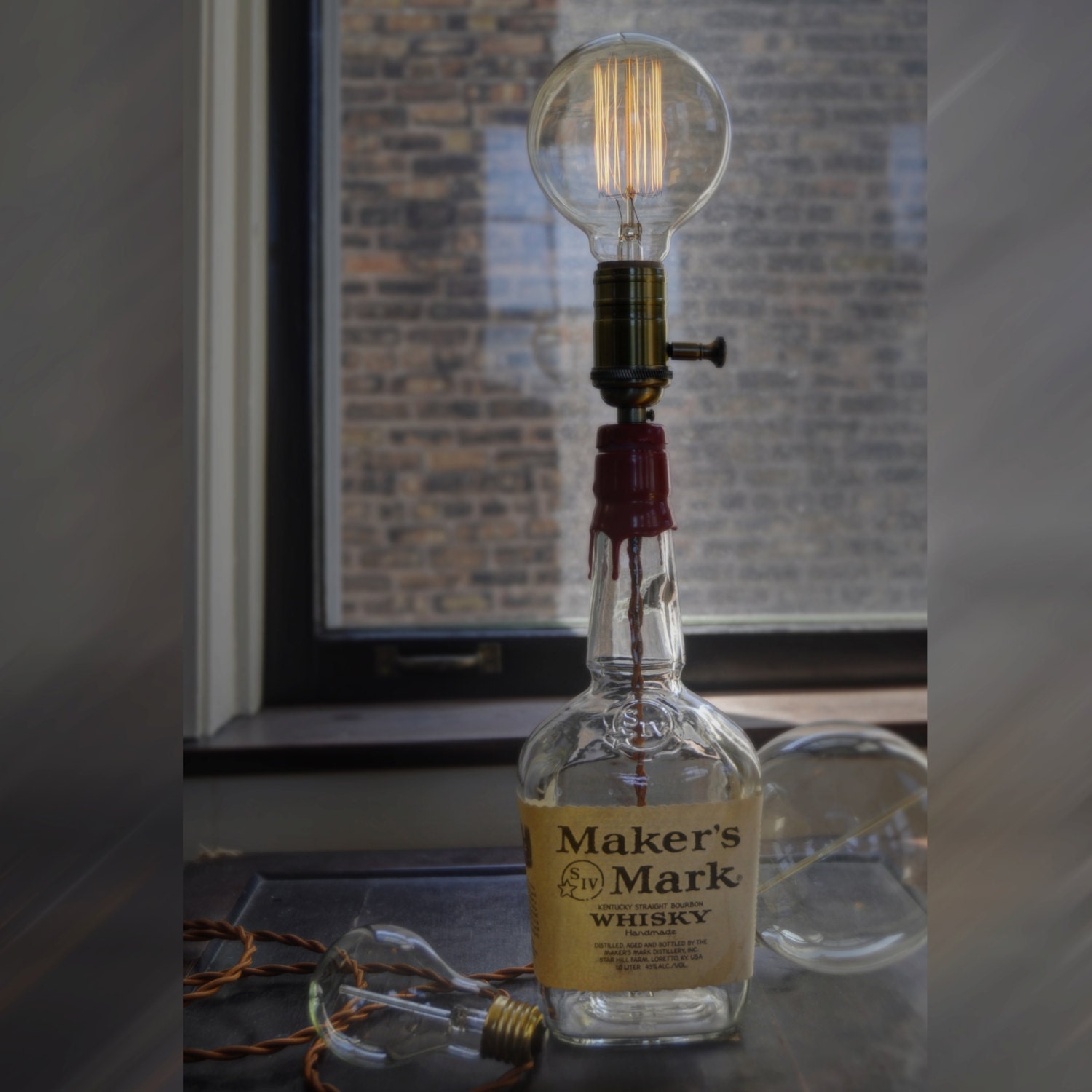 Upcycled Makers Mark Vintage Style Lamp with Optional Edison