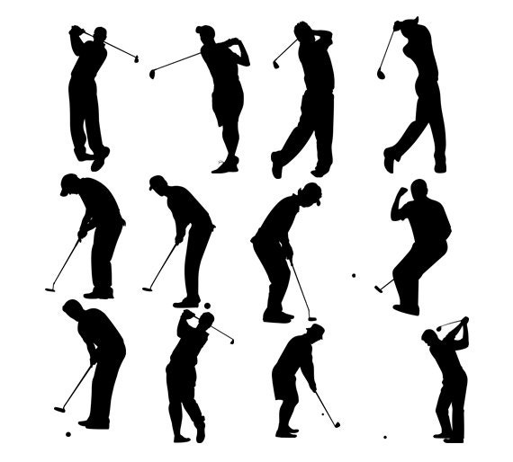 Golf Man Silhouette instant download PNG JPG SVG eps