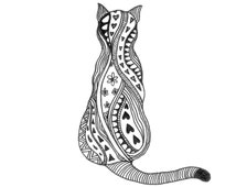Popular items for cat zentangle on Etsy