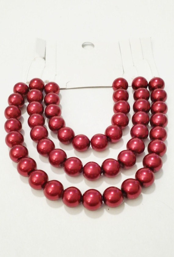 Pearl beads bulk dark red pearls beads for by VickysJewelrySupply