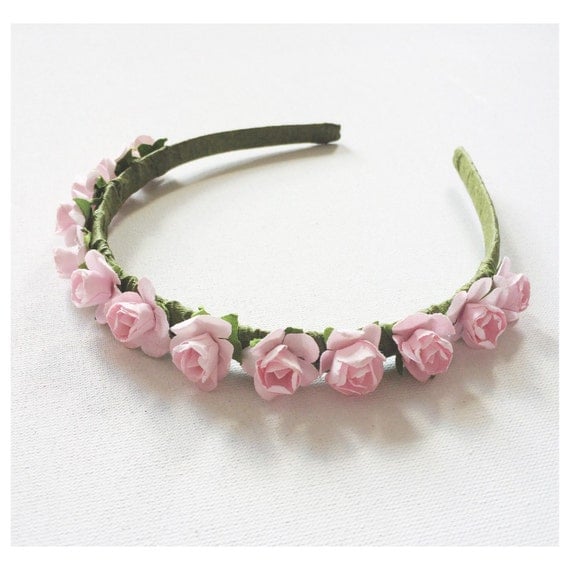 Girls Rose Headband 1 5 years old by CandyFlowerUK on Etsy