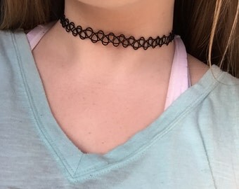 Black Tattoo Chokers without Charms