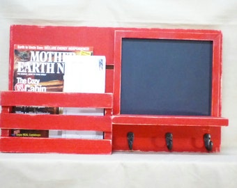 Message Board - Magazine Holder - Mail Organizer - Chalk Board - Wood - Wall Hanging - Mail Holder - Letter Holder - EntryWay Organizer