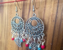 Boutique | Jewelry | Bohemian Mandala Chandelier Earrings Silver Gypsy Filigree Lace New